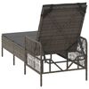 vidaXL Sun lounger Reclining 1-person Grey 157 x 55 x 92cm Poly Rattan