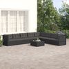 vidaXL 8 Piece Garden Lounge Set with Cushions Black Poly Rattan