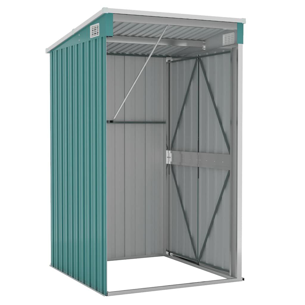 vidaXL Wall-mounted Garden Shed Green 118x100x178 cm Galvanised Steel