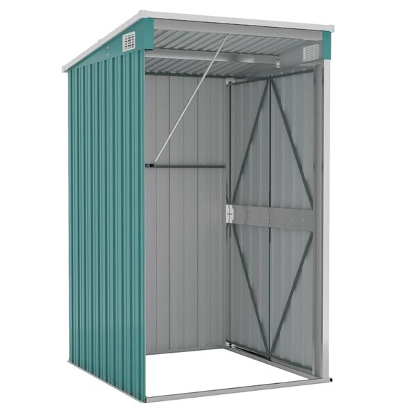 vidaXL Wall-mounted Garden Shed Green 118x100x178 cm Galvanised Steel