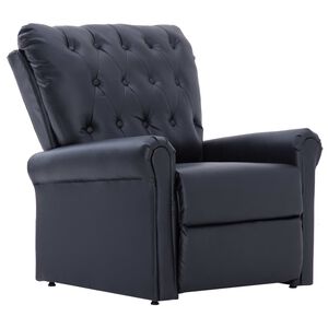 vidaXL Reclining Chair Black Faux Leather