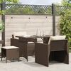 vidaXL 4 Piece Garden Sofa Set with Cushions Brown Poly Rattan