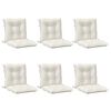vidaXL Lowback Chair Cushions 6 pcs Melange Cream 100x50x7 cm Fabric