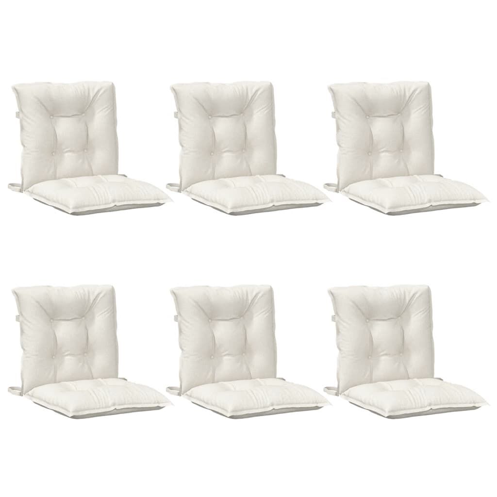 vidaXL Lowback Chair Cushions 6 pcs Melange Cream 100x50x7 cm Fabric