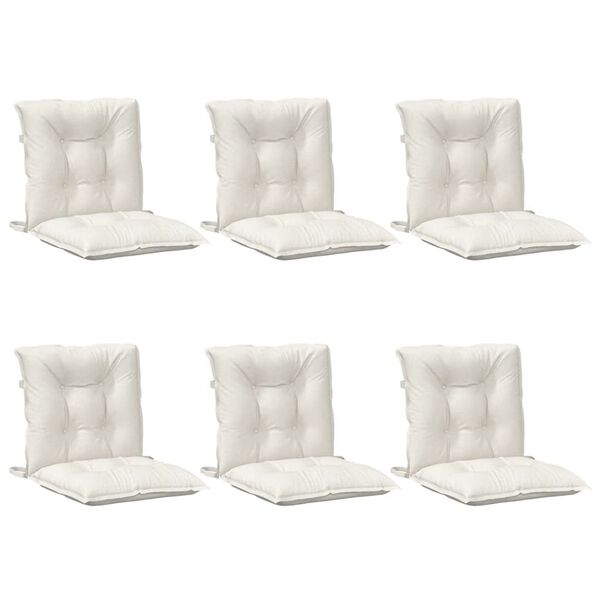 vidaXL Lowback Chair Cushions 6 pcs Melange Cream 100x50x7 cm Fabric