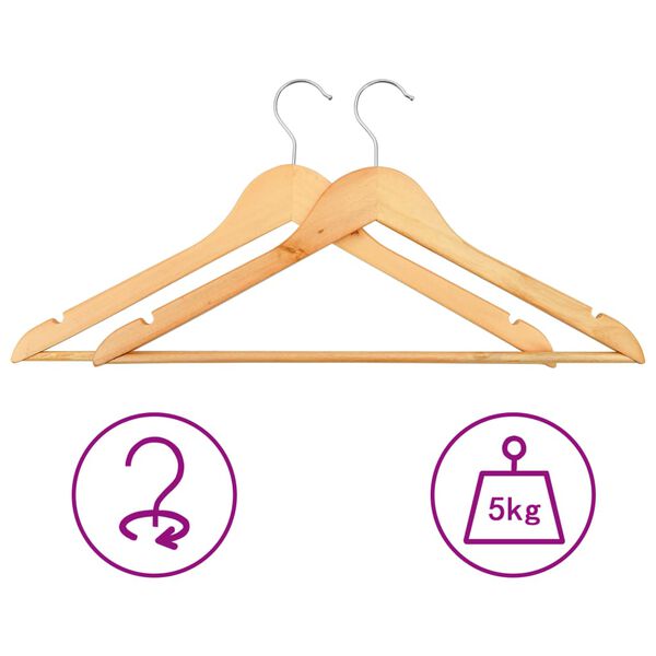 vidaXL 50 pcs Clothes Hanger Set Non-slip Hardwood