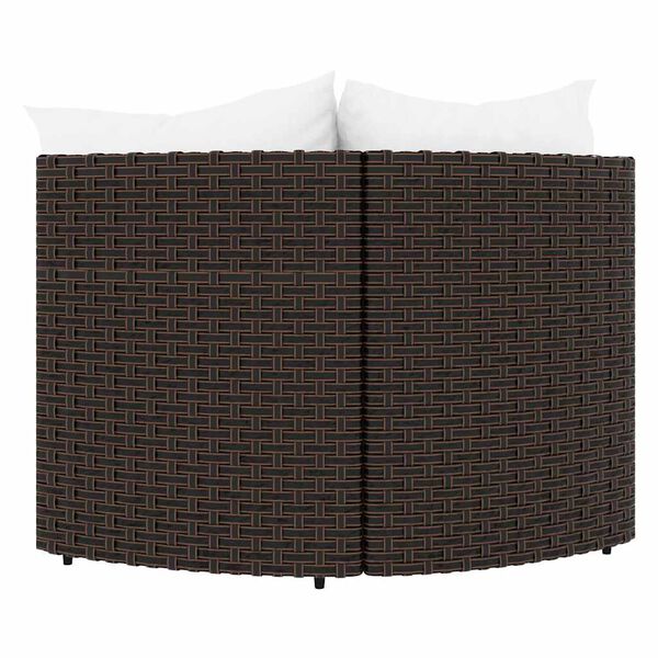 vidaXL Garden Corner Sofas with Cushions 2 pcs Brown Poly Rattan