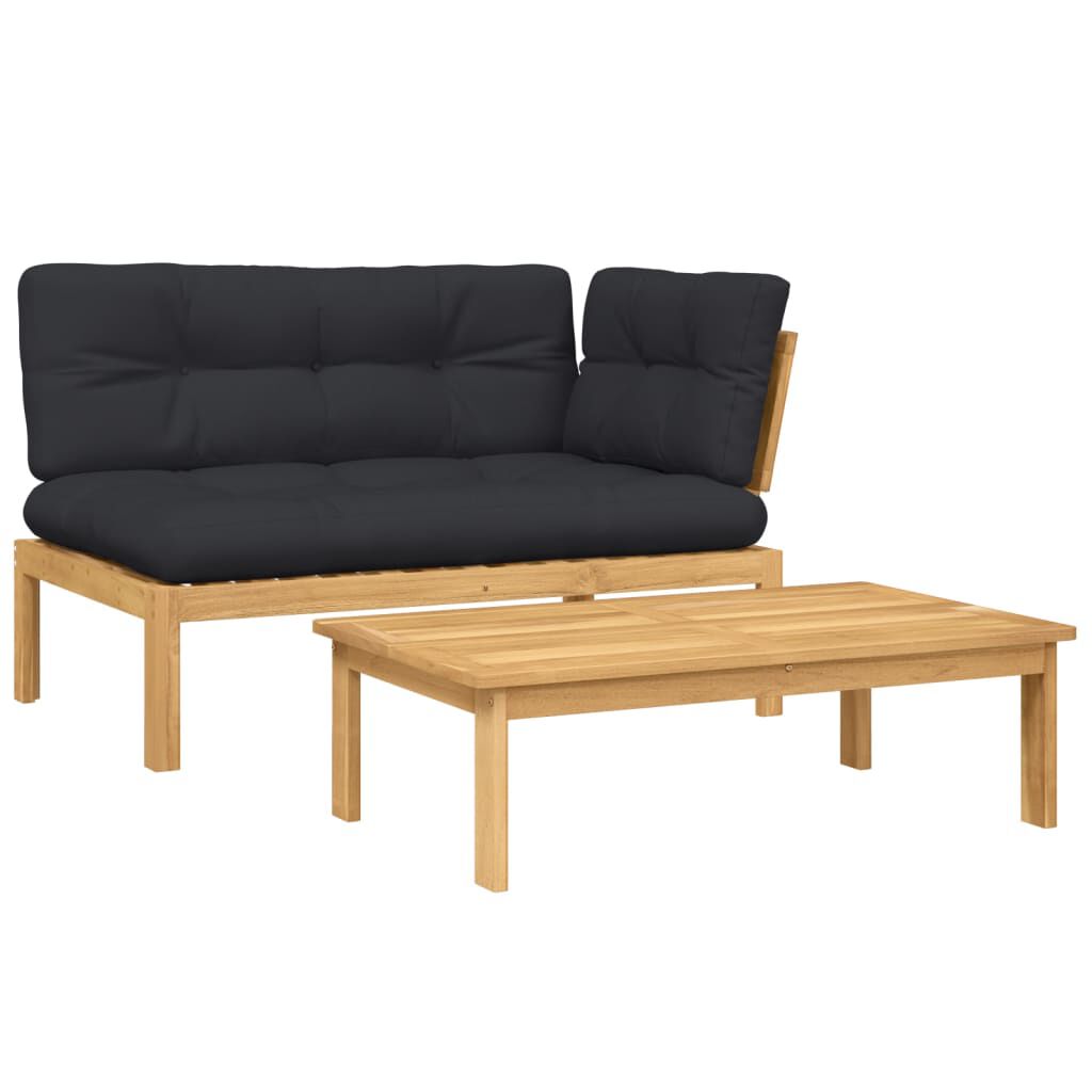 vidaXL 2 Piece Garden Pallet Sofa Set with Cushions Solid Wood Acacia