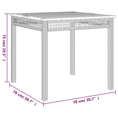 vidaXL 5 Piece Garden Dining Set with Cushions Grey Poly Rattan
