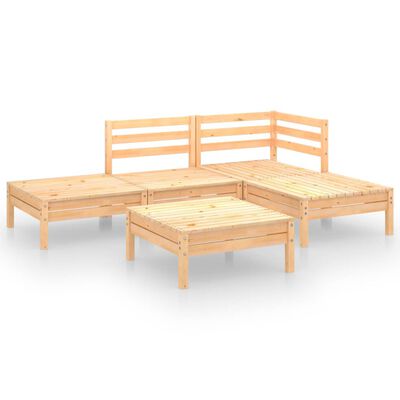 vidaXL 5 Piece Garden Lounge Set Solid Pinewood