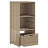 vidaXL Garden Storage Cabinet Beige 50x55x115 cm Poly Rattan