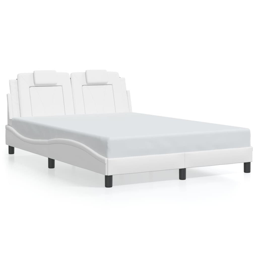vidaXL Bed Frame without Mattress White 137x190 cm Faux Leather