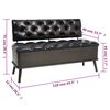 vidaXL Storage Bench with Backrest 110 cm Black Faux Leather