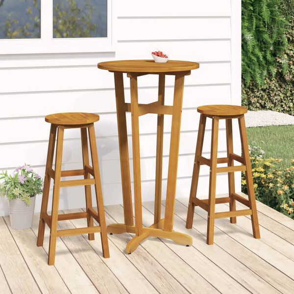 vidaXL 5 Piece Garden Bar Set Solid Wood Acacia