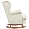 vidaXL Rocking Chair Wingback Cream Velvet and Solid Wood