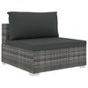 vidaXL 9 Piece Garden Lounge Set with Cushions Poly Rattan Grey