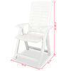 vidaXL Reclining Garden Chairs 2 pcs Plastic White
