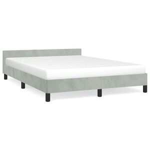 vidaXL Bed Frame without Mattress Light Grey Queen Velvet