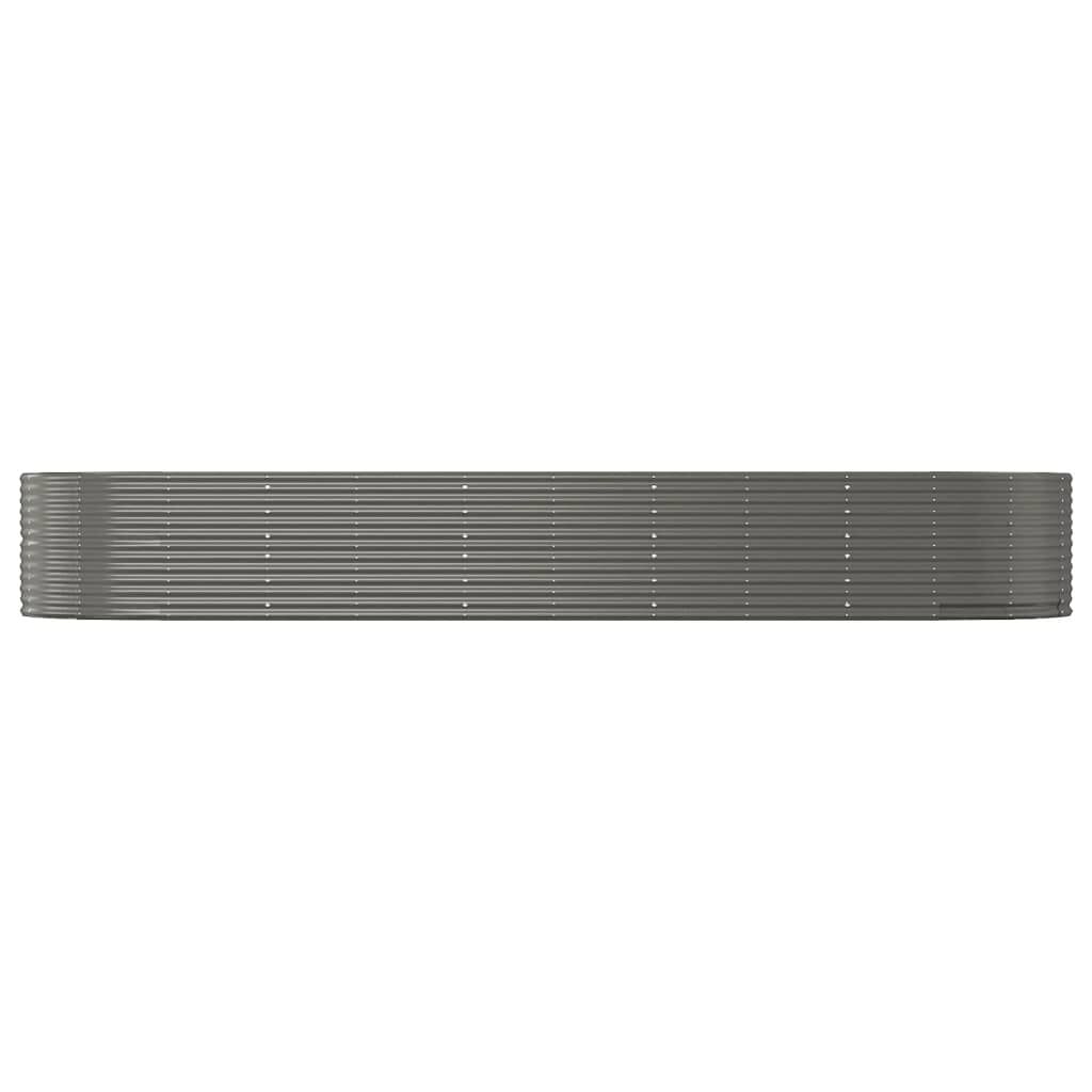 vidaXL Garden Raised Bed Grey 447x140x68 cm Powder-coated Steel