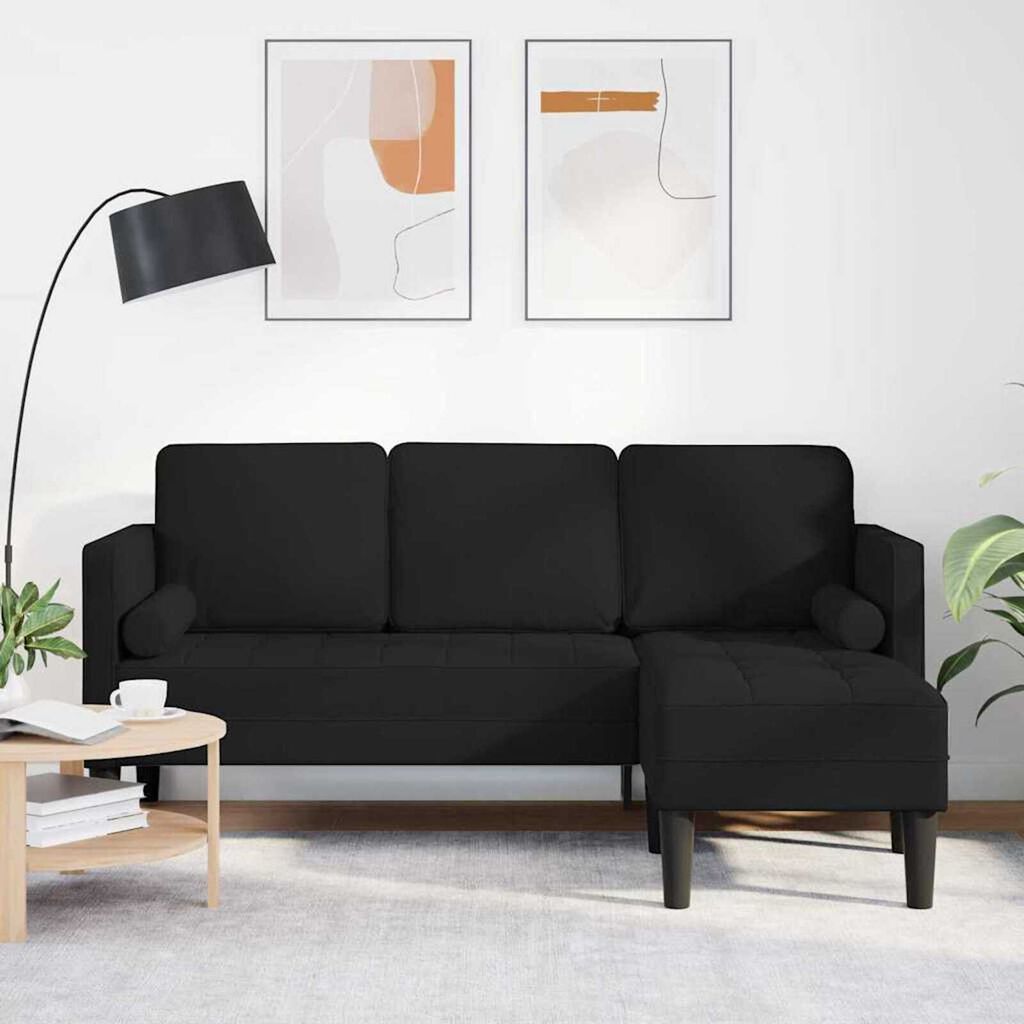 vidaXL Sofa Set Black 173 x 131 x 67 cm Fabric