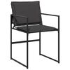 vidaXL 11 Piece Garden Dining Set with Cushions Black Textilene
