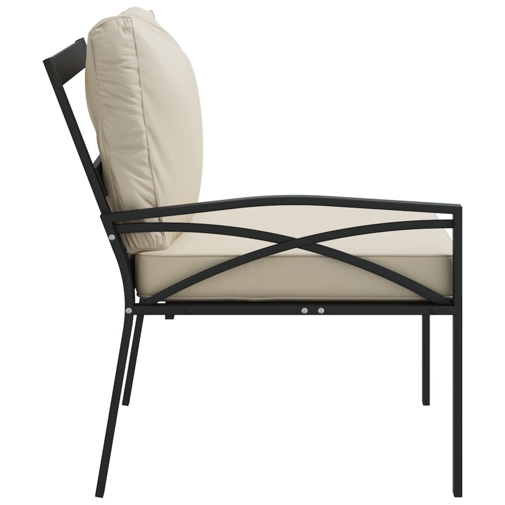 vidaXL Garden Chairs with Sand Cushions 2 pcs 62x75x79 cm Steel