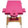 vidaXL Foldable Massage Table 2 Zones Wood Pink