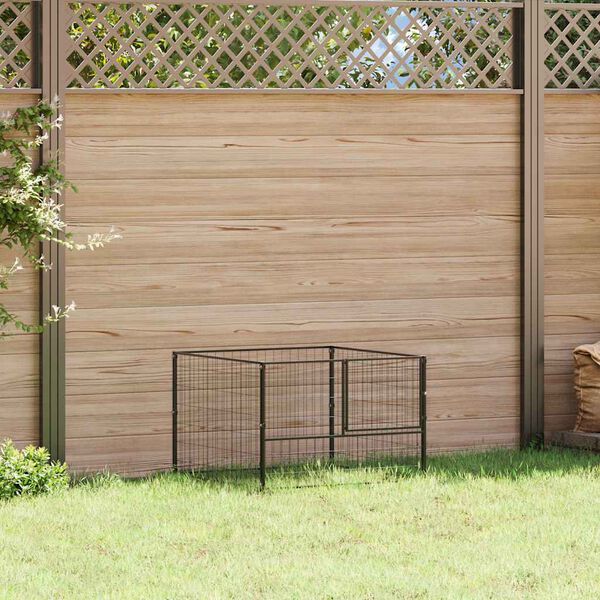 vidaXL Dog Kennel Black 100x100x70 cm Steel