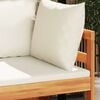 vidaXL 2 Piece Garden Lounge Set with Cream White Cushions Acacia Wood