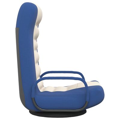 vidaXL Swivel Floor Chair Blue and Cream Fabric