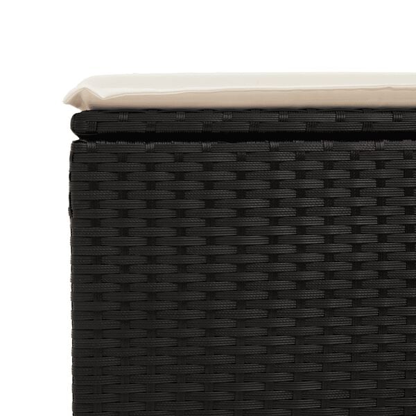 vidaXL 7 Piece Garden Sofa Set with Cushions Black Poly Rattan