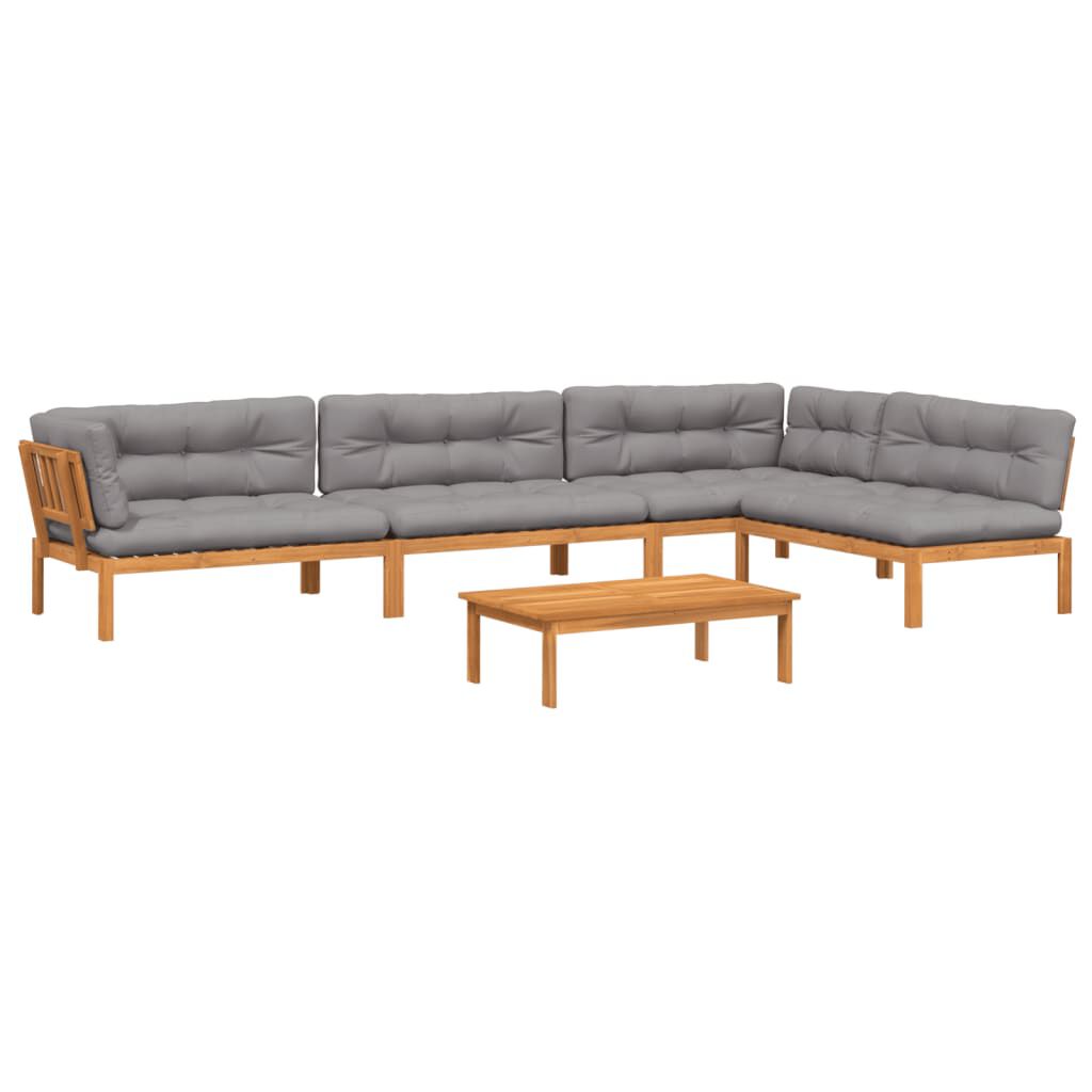 vidaXL 5 Piece Garden Pallet Sofa Set with Cushions Solid Wood Acacia