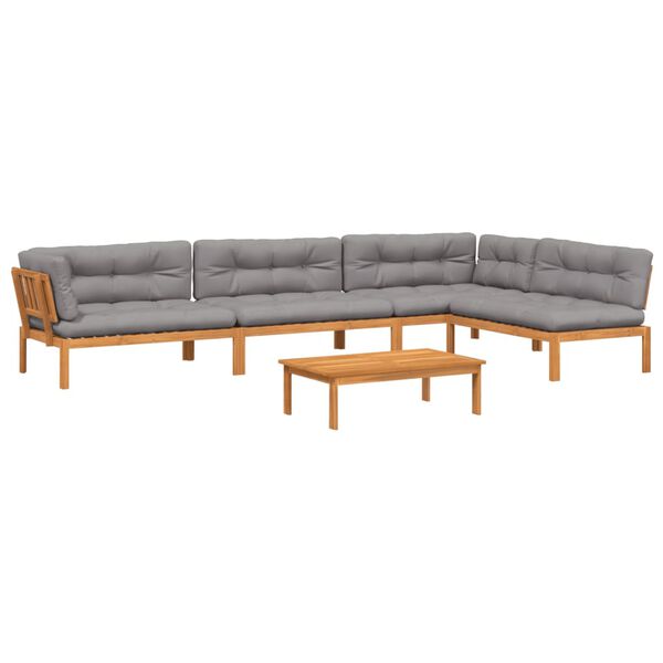 vidaXL 5 Piece Garden Pallet Sofa Set with Cushions Solid Wood Acacia