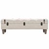 vidaXL Storage Bench 111 cm Cream Solid Wood Fir&Fabric