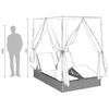 vidaXL Double Sun Lounger with Roof Grey 205 x 129 x 200 cm PE rattan