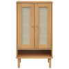 vidaXL Shoe Cabinet SENJA Rattan Look Brown 59.5x35x107 cm Solid Wood