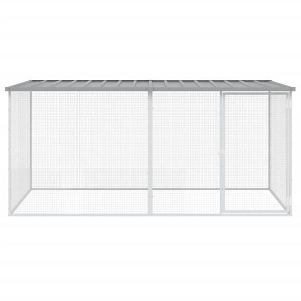 vidaXL Chicken Cage with Roof Light Grey 203x98x90 cm Galvanised Steel