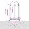 vidaXL Fence Gate Grey 102 x 200 cm Steel