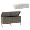 vidaXL Garden Storage Box with Wheels Grey 160x55x75 cm Poly Rattan