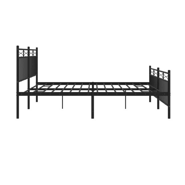 vidaXL Metal Bed Frame without Mattress with Footboard Black 183x213cm