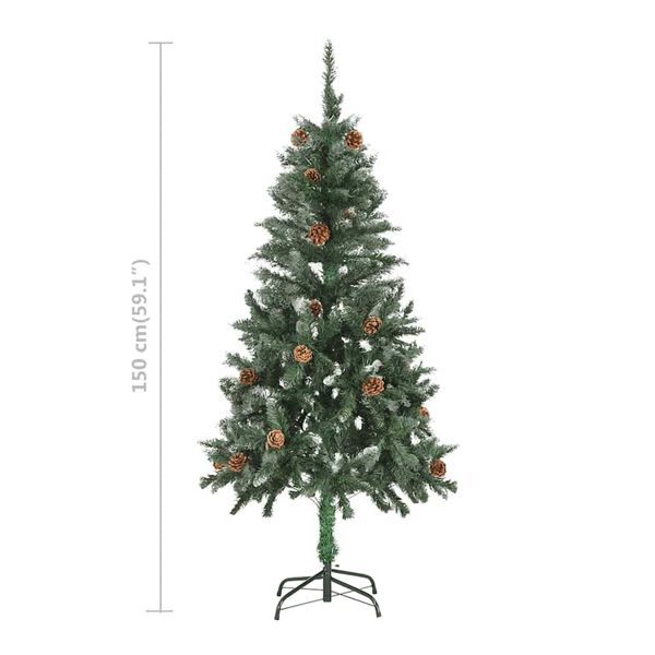 vidaXL Artificial Pre-lit Christmas Tree with Ball Set Pine Cones 150 cm