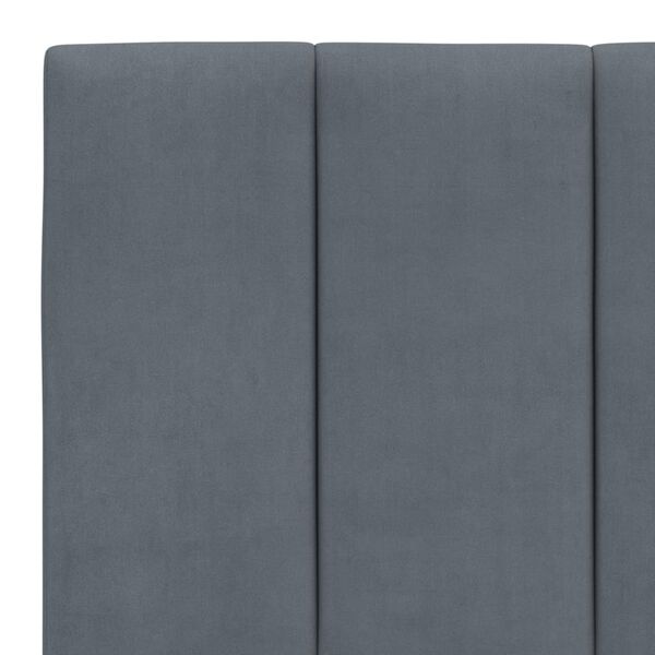 vidaXL Bed Frame with LED without Mattress "Hankor" Dark Grey 152x203 cm Queen Velvet