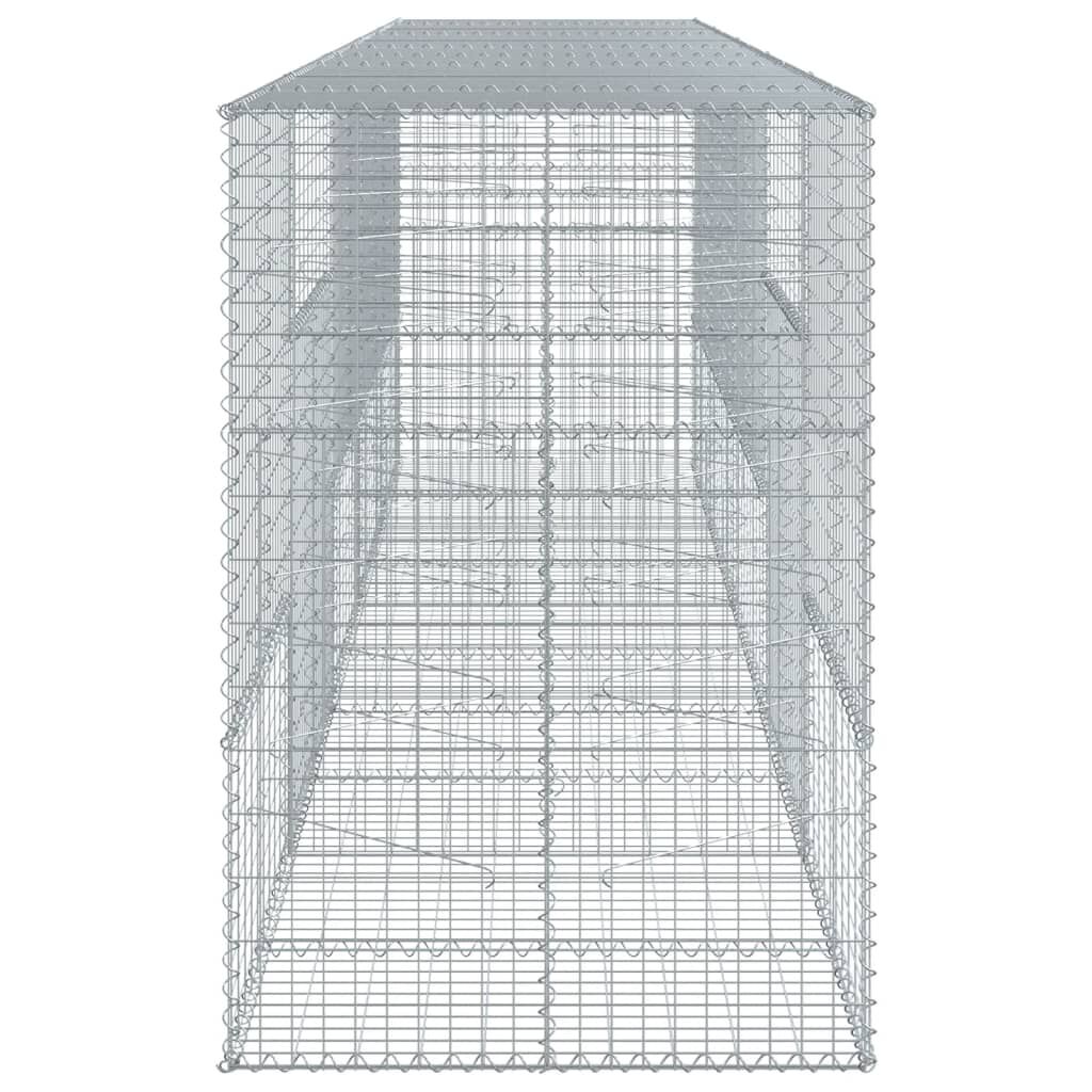 vidaXL Gabion Basket with Cover 500x100x150 cm Galvanised Iron