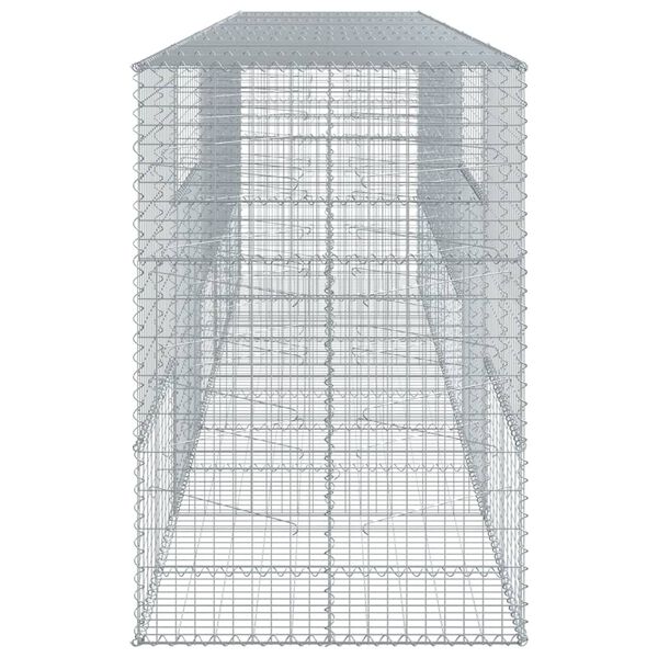 vidaXL Gabion Basket with Cover 500x100x150 cm Galvanised Iron