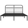 vidaXL Metal Bed Frame without Mattress with Headboard Black 150x200cm
