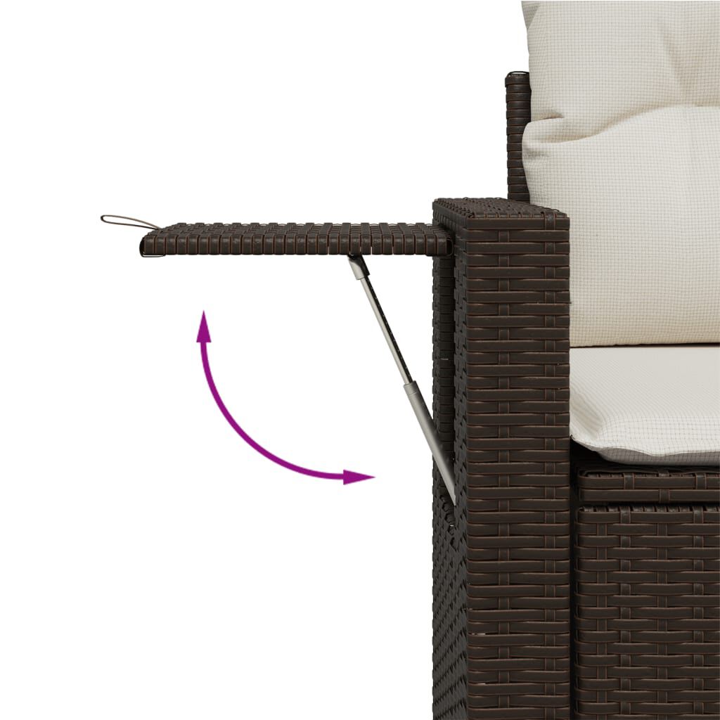 vidaXL 10 Piece Garden Sofa Set with Cushions Brown Poly Rattan
