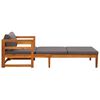vidaXL Sun Lounger with Dark Grey Cushions Solid Acacia Wood