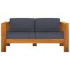 vidaXL 10 Piece Garden Lounge Set with Dark Grey Cushions Acacia Wood