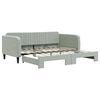 vidaXL Daybed with Trundle without Mattress Light Grey 100x190 cm Velvet
