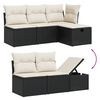 vidaXL 6 Piece Garden Sofa Set with Cushions Black Poly Rattan